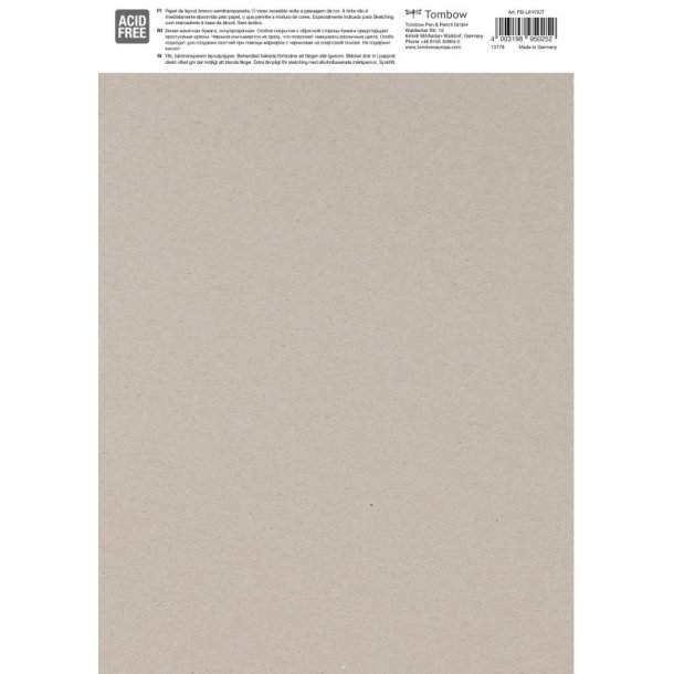 Tombow Layout blok - A4 - 75g - syrefrit - 75 ark