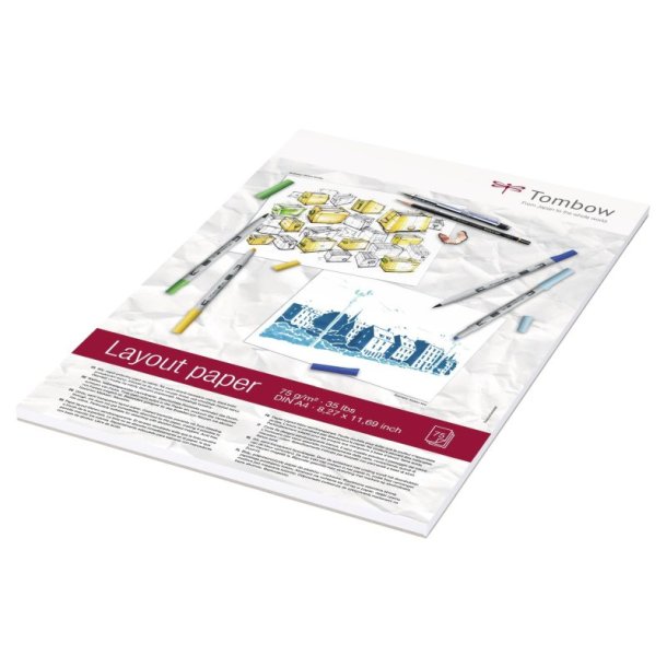 Tombow Layout blok - A4 - 75g - syrefrit - 75 ark