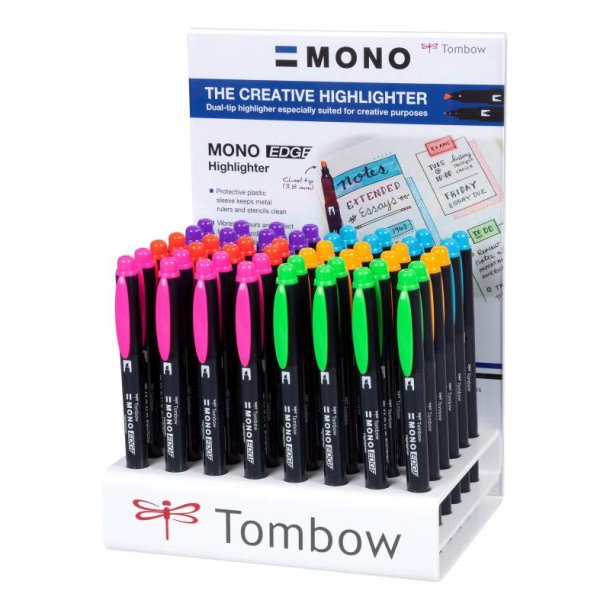 Tombow Overstregningspen - Display med 48 stk - rund og bred spids - 6 farver