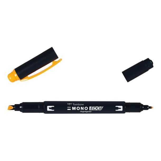 Tombow Overstregningspen - MONO Edge - rund + bred spids - 0,5 mm + 3,8 mm - gul