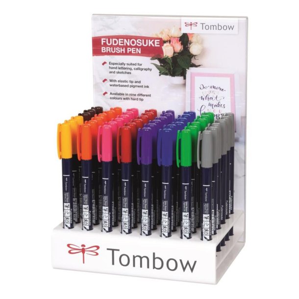 Tombow Marker - Fudenosuke - hrd display assorteret - 48 stk.