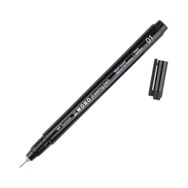 Tombow Fineliner Mono - lang rund Spids - 0,25 mm - sort