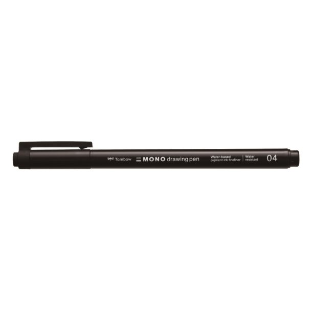 Tombow Fineliner Mono - lang rund Spids - 0,40 mm - sort