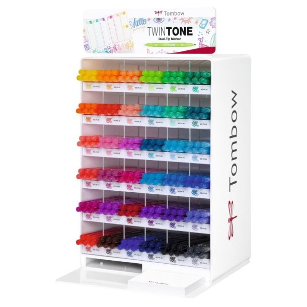 Tombow Marker - TwinTone - indhold - til Modular display - 6 assorteret farver - 216 stk.