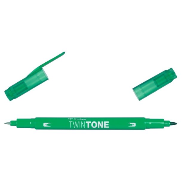 Tombow Marker - TwinTone - rund + brush spids - 0,3 mm + 0,8 mm - green