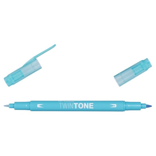 Tombow Marker - TwinTone - rund + brush spids - 0,3 mm + 0,8 mm - light blue