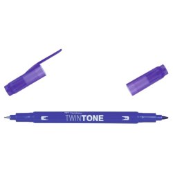Tombow Marker - TwinTone - rund + brush spids - 0,3 mm + 0,8 mm - prussian blue