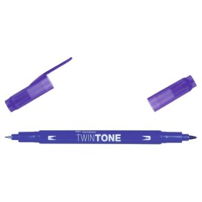 Tombow Marker - TwinTone - rund + brush spids - 0,3 mm + 0,8 mm - prussian blue