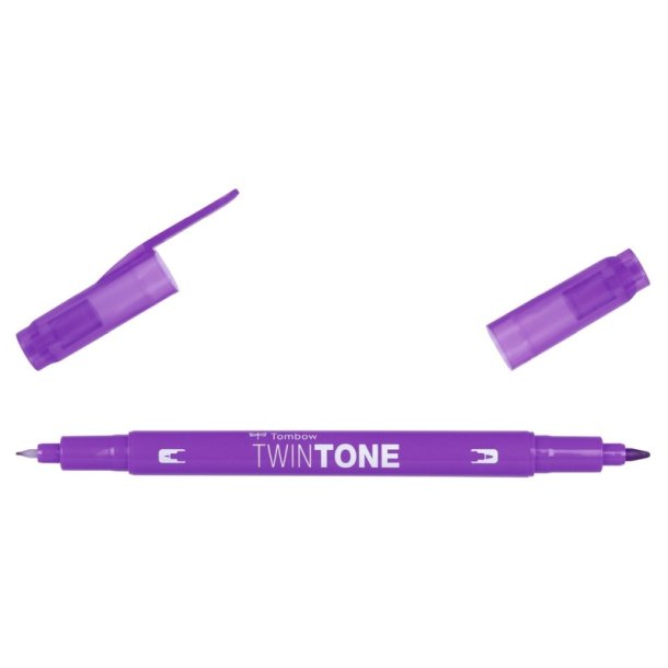 Tombow Marker - TwinTone - rund + brush spids - 0,3 mm + 0,8 mm - violet