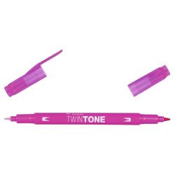 Tombow Marker - TwinTone - rund + brush spids - 0,3 mm + 0,8 mm - fuschsia pink