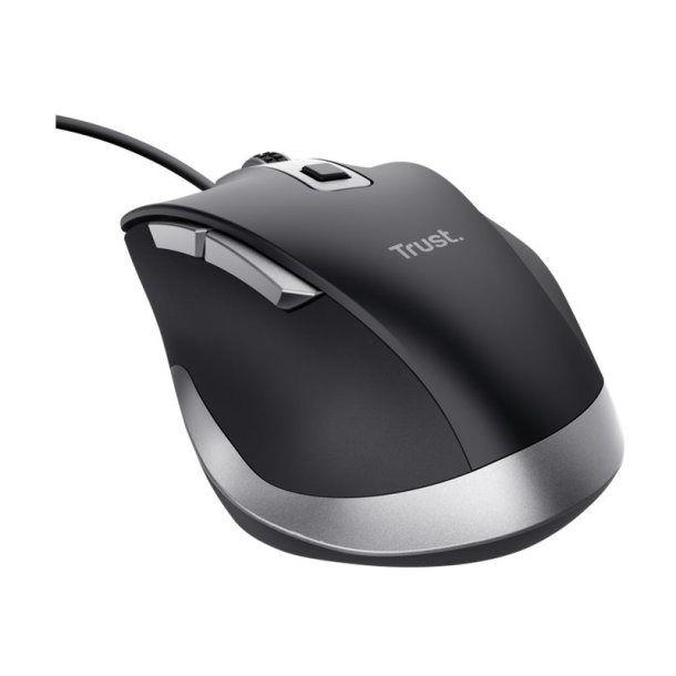 Trust Fyda Comfort - Mus - eco - hjrehndet - 6 knapper - kablet - USB 2.0 - sort