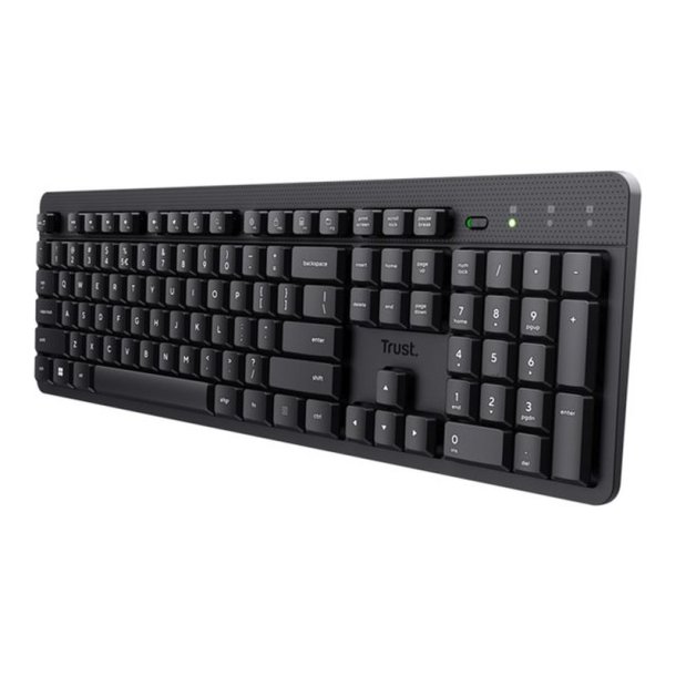 Trust Ody II Tastatur - stille - 100% - full size - trdls - Nordisk - sort