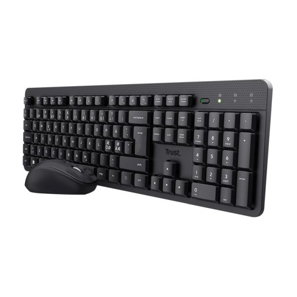 Trust TKM-360 lydlst trdlst tastatur og mus st - Nordisk - sort