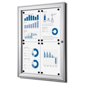 Twinco Indend�rs Whiteboard Udh�ngsskab - 4xA4 - S�lv/alu