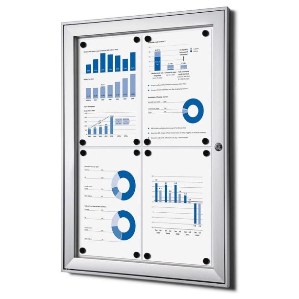 Twinco Indend�rs Whiteboard Udh�ngsskab - 4xA4 - S�lv/alu