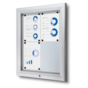 Twinco Udend�rs Whiteboard Udh�ngsskab - 4xA4 - S�lv/alu