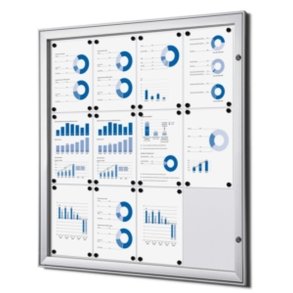 Twinco Indend�rs Whiteboard Udh�ngsskab - 12xA4 - S�lv/alu