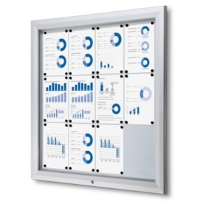 Twinco Udend�rs Whiteboard Udh�ngsskab - 12xA4 - S�lv/alu
