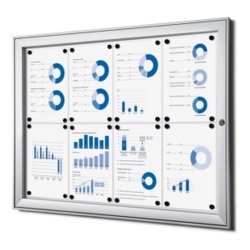 Twinco Indend�rs Whiteboard Udh�ngsskab - 8xA4 - S�lv