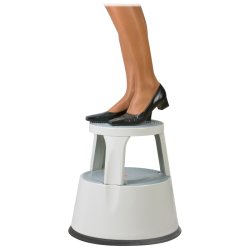 Twinco Elefantfod i Metal p 41 cm - Gummibelagt trin - Fjederhjul - Mrk Gr