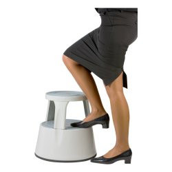 Twinco Elefantfod i Metal p 41 cm - Gummibelagt trin - Fjederhjul - Mrk Gr