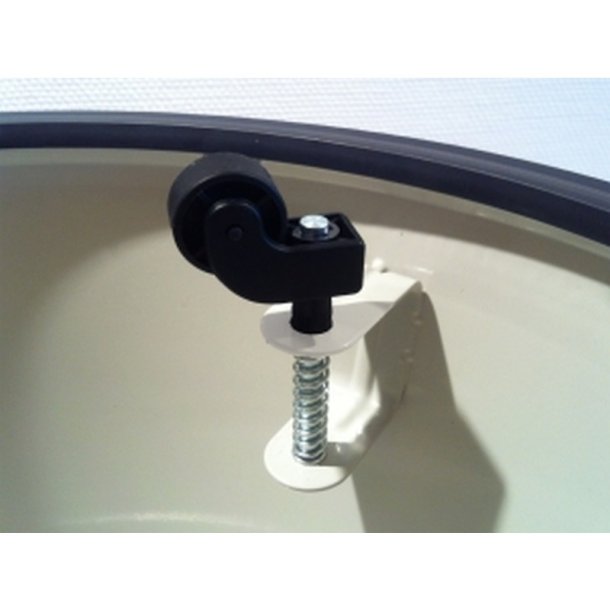 Twinco Elefantfod i Metal p 41 cm - Gummibelagt trin - Fjederhjul - Mrk Gr