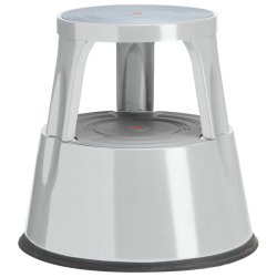 Twinco Elefantfod i Metal p 41 cm - Gummibelagt trin - Fjederhjul - Lys Gr