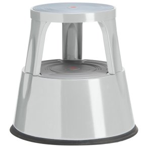 Twinco Elefantfod i Metal p 41 cm - Gummibelagt trin - Fjederhjul - Lys Gr