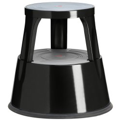 Twinco Elefantfod i Metal p 41 cm - Gummibelagt trin - Fjederhjul - Sort