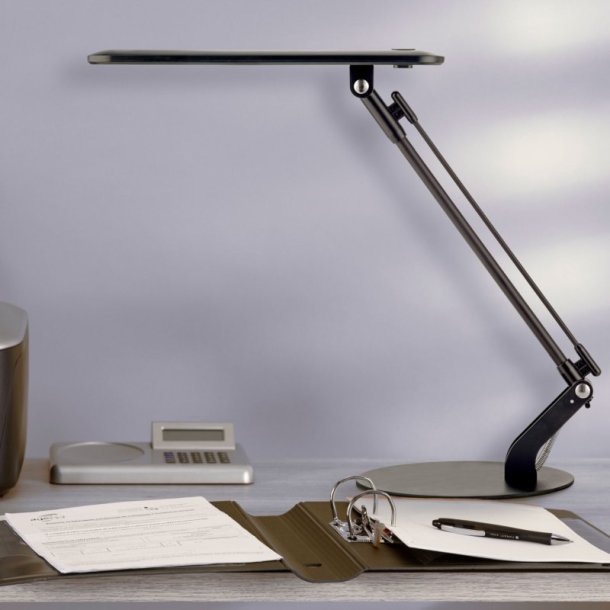 Unilux Skrivebordslampe Rumbaled - Sort kraftig LED kontorlampe
