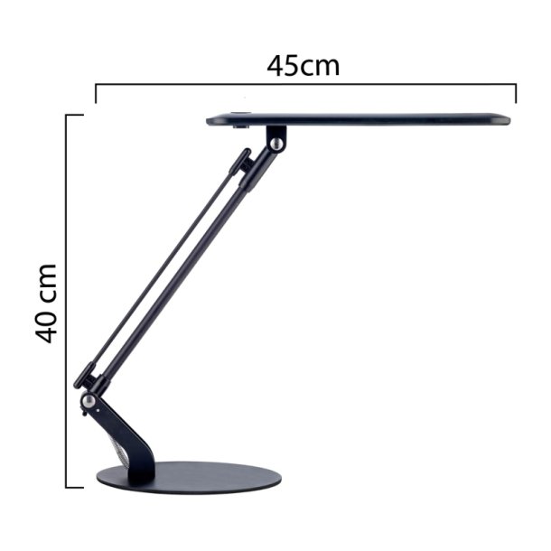 Unilux Skrivebordslampe Rumbaled - Sort kraftig LED kontorlampe