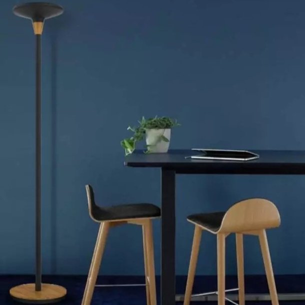 Unilux Baly Bamboo Led gulvlampe Uplight - Gulvlampe sort
