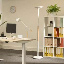 Unilux Pryska Led gulvlampe Uplight - Kraftig gulvlampe hvid