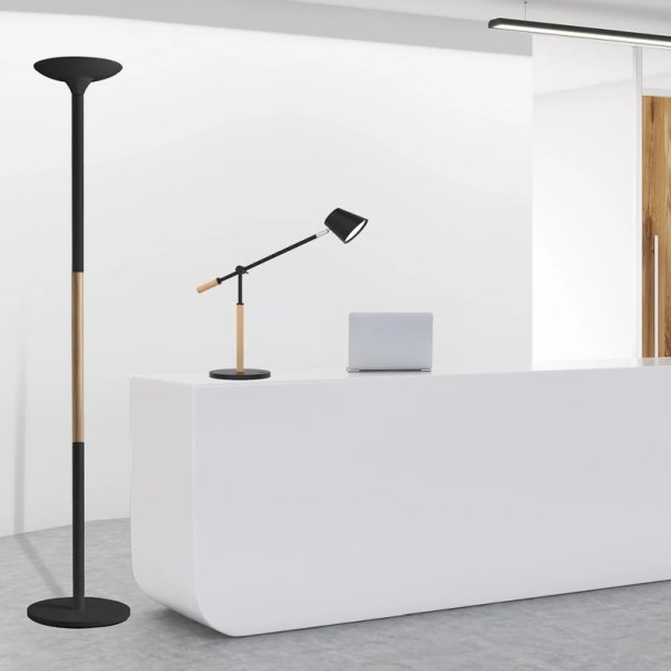 Unilux Pryska Led gulvlampe Uplight - Kraftig gulvlampe sort
