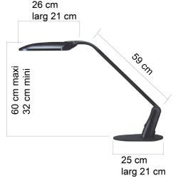 Unilux Skrivebordslampe DUO LED Lampe - sort roterbar kontorlampe