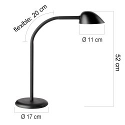 Unilux Skrivebordslampe Easy LED Lampe - effektiv sort kontorlampe