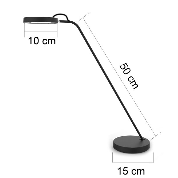 Unilux Skrivebordslampe Eyelight - sort LED kontorlampe med cirkadisk lysstyring