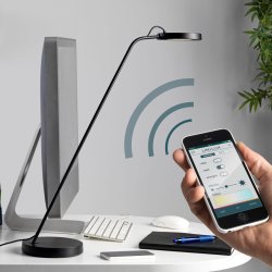 Unilux Skrivebordslampe Eyelight - sort LED kontorlampe med cirkadisk lysstyring