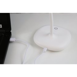 Unilux Skrivebordslampe Galy 1800 - Hvid, lille og fleksibel LED kontorlampe
