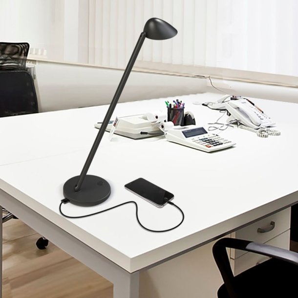 Unilux Skrivebordslampe Jack - Sort ergonomisk LED kontorlampe
