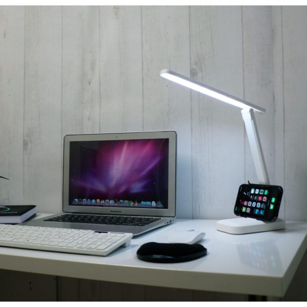Unilux Skrivebordslampe KAPA - hvid foldbar kontorlampe