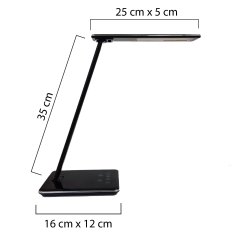 Unilux Skrivebordslampe Linka - Sort foldbar LED kontorlampe