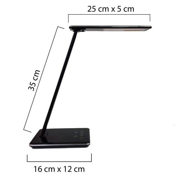 Unilux Skrivebordslampe Linka - Sort foldbar LED kontorlampe