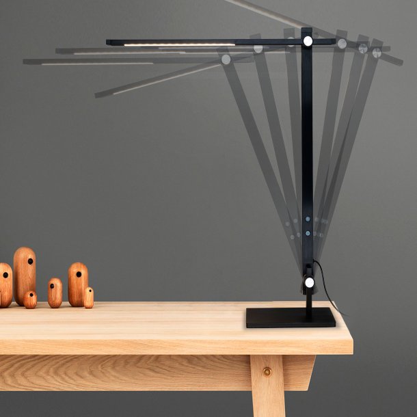 Unilux Skrivebordslampe Lumlight - Sort ergonomisk LED kontorlampe