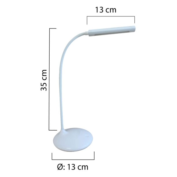 Unilux Skrivebordslampe Nelly - Hvid tr�dl�s LED kontorlampe