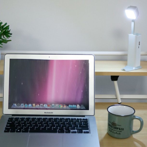 Unilux Skrivebordslampe Pocketlight - Hvid mobil lommelygte og LED kontorlampe