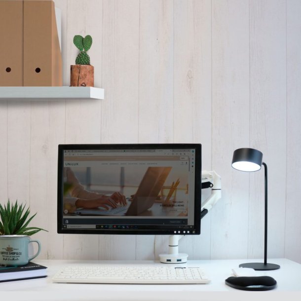 Unilux Skrivebordslampe Sunset - Sort LED kontorlampe med roterende hoved