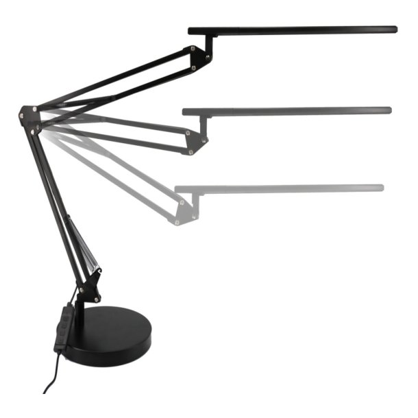 Unilux Skrivebordslampe Swingo - Sort ergonomisk LED kontorlampe