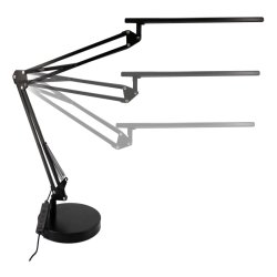 Unilux Skrivebordslampe Swingoled 2.0 - Sort fleksibel LED kontorlampe