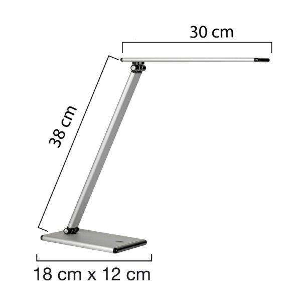 Unilux Skrivebordslampe Terra - Metalgr� elegant LED kontorlampe
